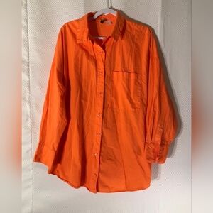 Bright Orange Button-Up Shirt